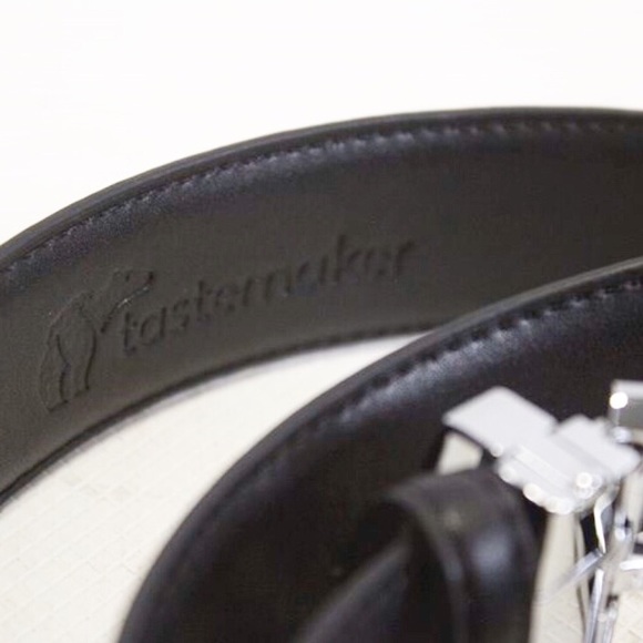 NEW TASTEMAKER Vegan Leather Black Belt w/Box-XL - Picture 4 of 7